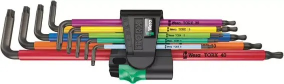 סט מפתחות טורקס ארוך צבעוני 9 יחידות Wera  967/9 TX XL