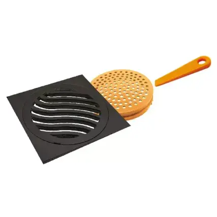 רשת מרובעת למאסף נקז מים +מסננת גימור פחם סטיל ג’מבו