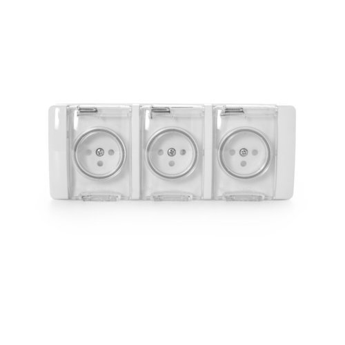 שקע כח מוגן מים 3 שקעים ניסקו Nisko Super-N WP3 IP65