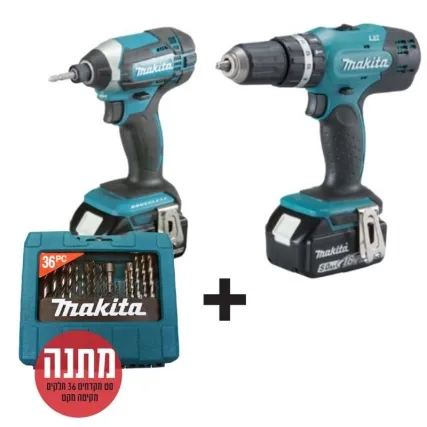 סט מברגות נטען DLX2142Q 18V מתוצרת Makita