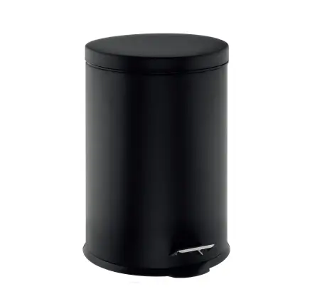 פח אשפה סגירה שקטה עגול 30 ליטר שחור מט