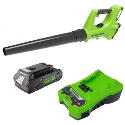 מפוח עלים נטען 24V סוללה 2Ah ומטען GreenWorks