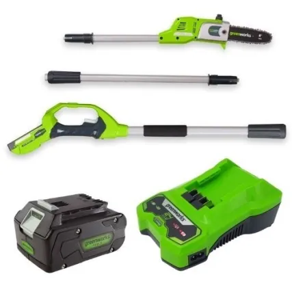 מסור גבהים 24V (משופר) + סוללה 4.0Ah + מטען מהיר GreenWorks