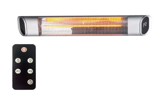 תנור חימום קליפסו קרבון מוגן מים IP65 + שלט Gold Line ATL-2612 2000W