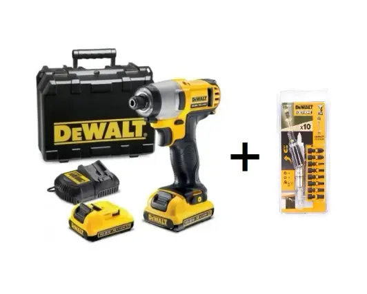 מברגת אימפקט 10.8V סוללות DeWALT DCF815D2 2Ah