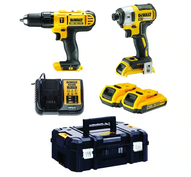 סט מברגת אימפקט +רוטטת 4.0AH 18V XR במזוודה DeWALT