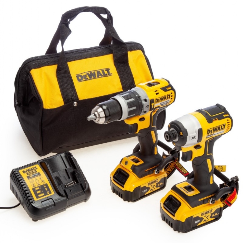 סט מברגה+אימפקט 18V 2x5AH DeWALT Brushless DCK266P2