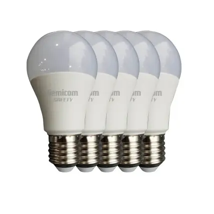 חמש נורות לד אור חם 10W WW E27 A60 Safety