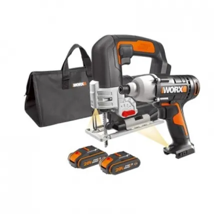 מברגת אימפקט +מסור אנכי 2X20V WX962 Worx