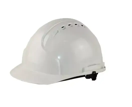 כובע מגן מנהלים תקני קסדת מגן מקצועית 6 נקודות בצבע לבן מנגנון רצ'ט