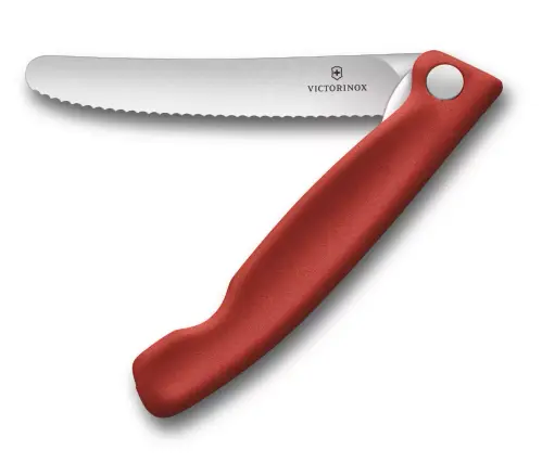 סכין ירקות מתקפלת להב משונן אדום Victorinox