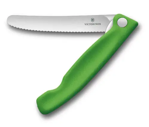סכין ירקות מתקפלת להב משונן ירוק Victorinox