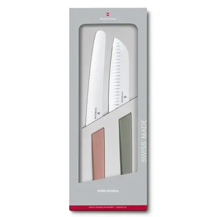 סט סכין סנטוקו וקונדיטור צבעוני Victorinox Swiss Modern