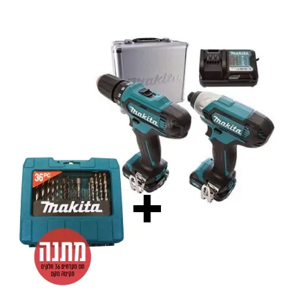 סט מברגות אימפקט 10.8V כולל 2 סוללות 1.5Ah במזוודה