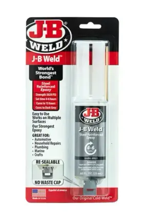 דבק אפוקסי מחוזק בפלדה דו רכיבי עמיד בחום J-B WELD