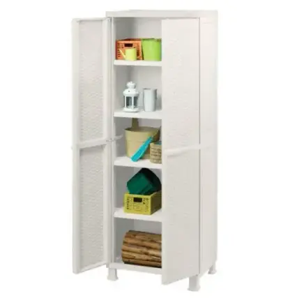 ארון שירות 9280 ראטן לבן כתר פלסטיק