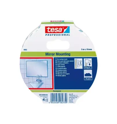 סרט הדבקה דו-צדדי ספוגי טסה לתליית מראות Tesa