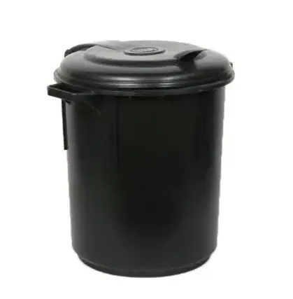 פח אשפה 60 ליטר שחור עם מכסה