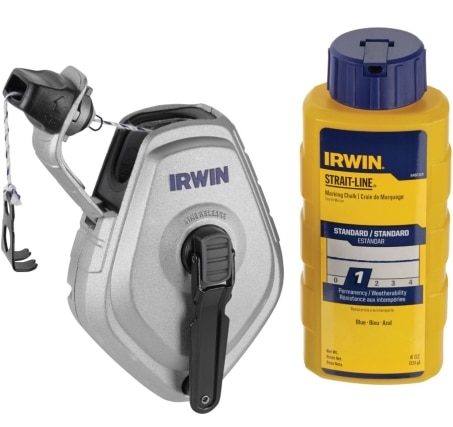 חוט סימון X6 גלילה מהירה 30 מטר צ'וק ליין +אבקה כחולה IRWIN 10507684