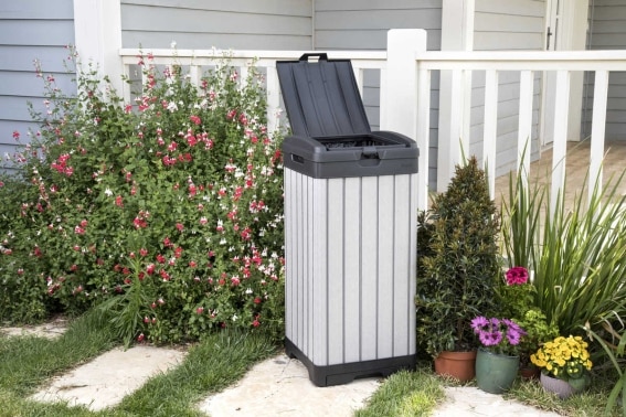 פח חוץ מוברש אפור כתר Keter Brushed Bin
