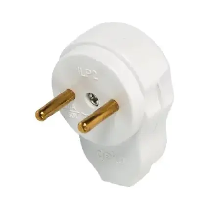 תקע ישראלי דו פיני זוויתי לבן לתיול חוזר