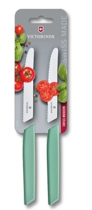 זוג סכיני ירקות ושולחן משונן קצה עגול Victorinox SWISS MODERN