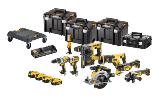 סט קומבו נטען 18V בראשלס דיוולט 8 כלים 4 סוללות DeWalt DCK853P4T 5Ah