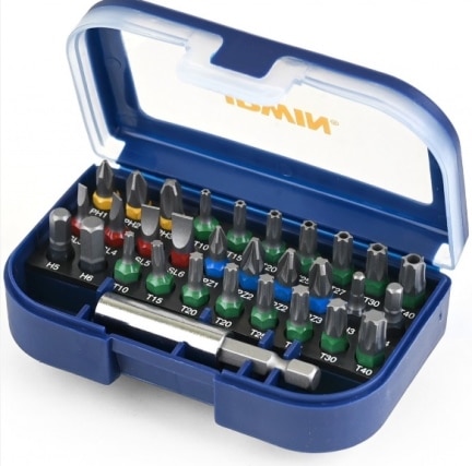 סט ביטים 30 חלקים עם מוביל IRWIN