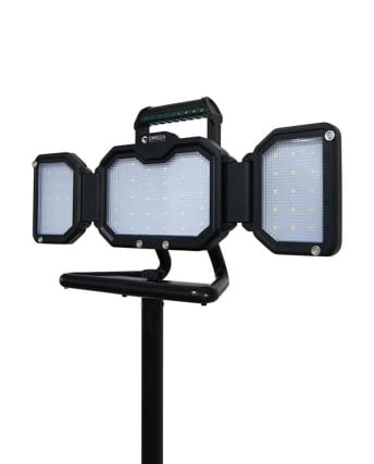 זרקור לד (הצפה) נטען לד 3 מצבים אור+עמוד OMEGA LION- 100W IP54