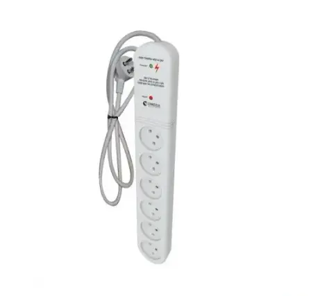 מגן ברקים נחשולי מתח רב שקע 6 כולל השהייה OMEGA