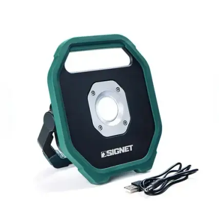 פרוז'קטור לד נטען פנס עבודה 10W עם ידית אחיזה SIGNET 096078