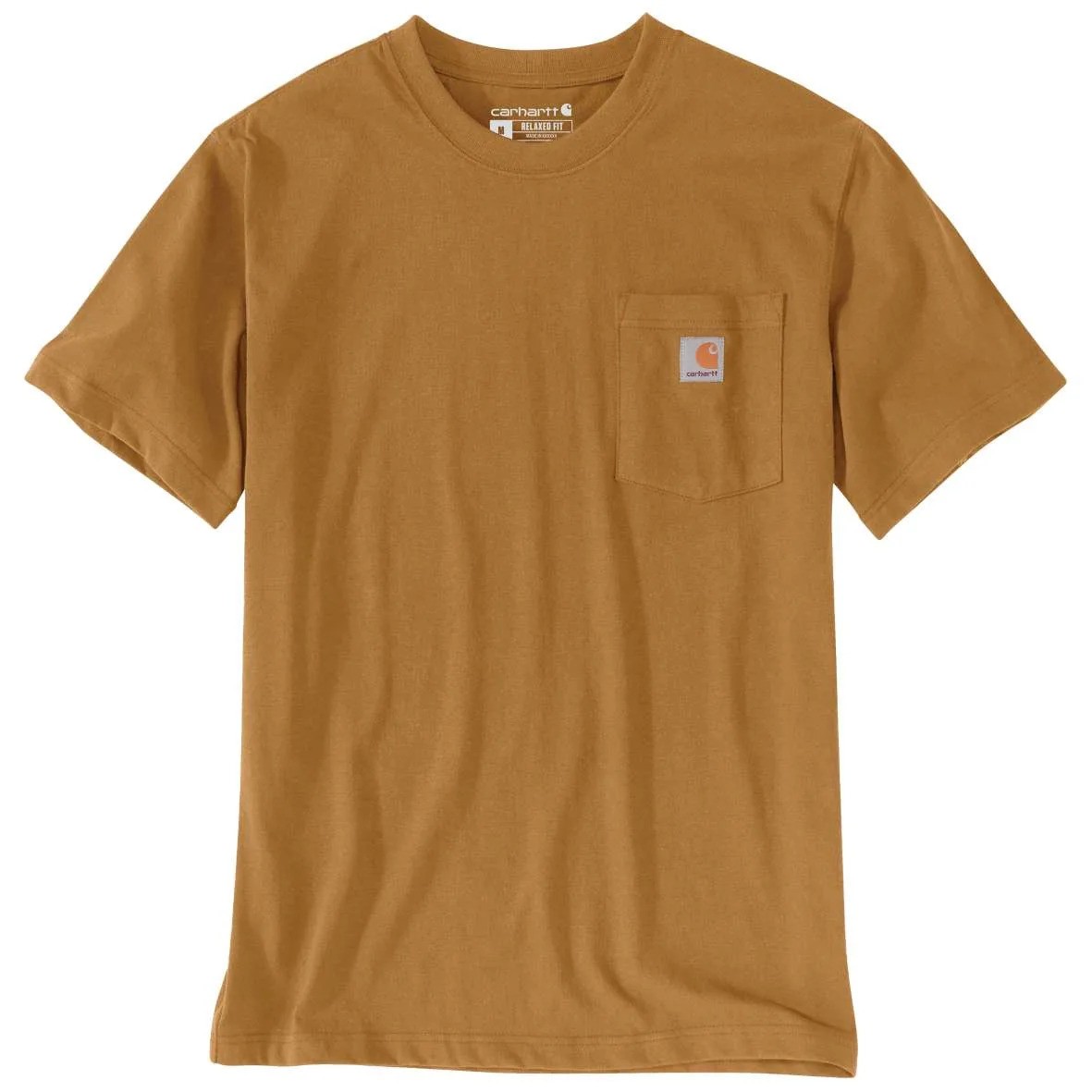 חולצת כותנה טי שירט שרוול קצר כיס חום 103296 Carhartt K87