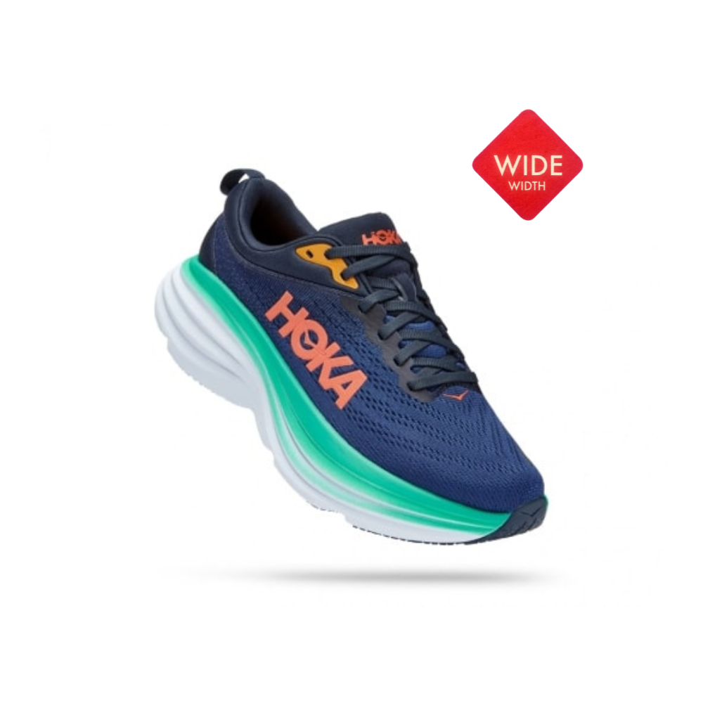 נעלי הוקה בונדי 8 רחבות נשים כ. נייבי/ירוק טורקיז Hoka Bondi 8 Wide