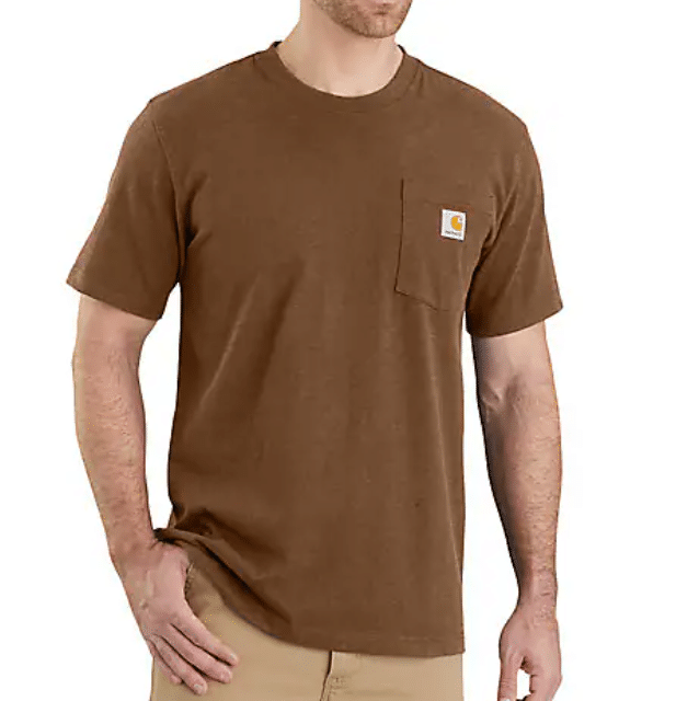 חולצת טי שירט ש.קצר כיס חום 103296 Carhartt K87