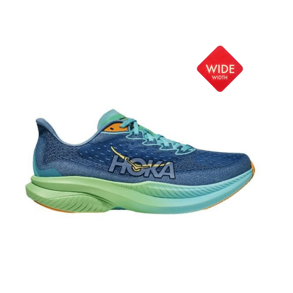 נעלי הוקה לגברים מאכ 6 רחבות בצבע כחול צל Mach 6 blue dust WIDE