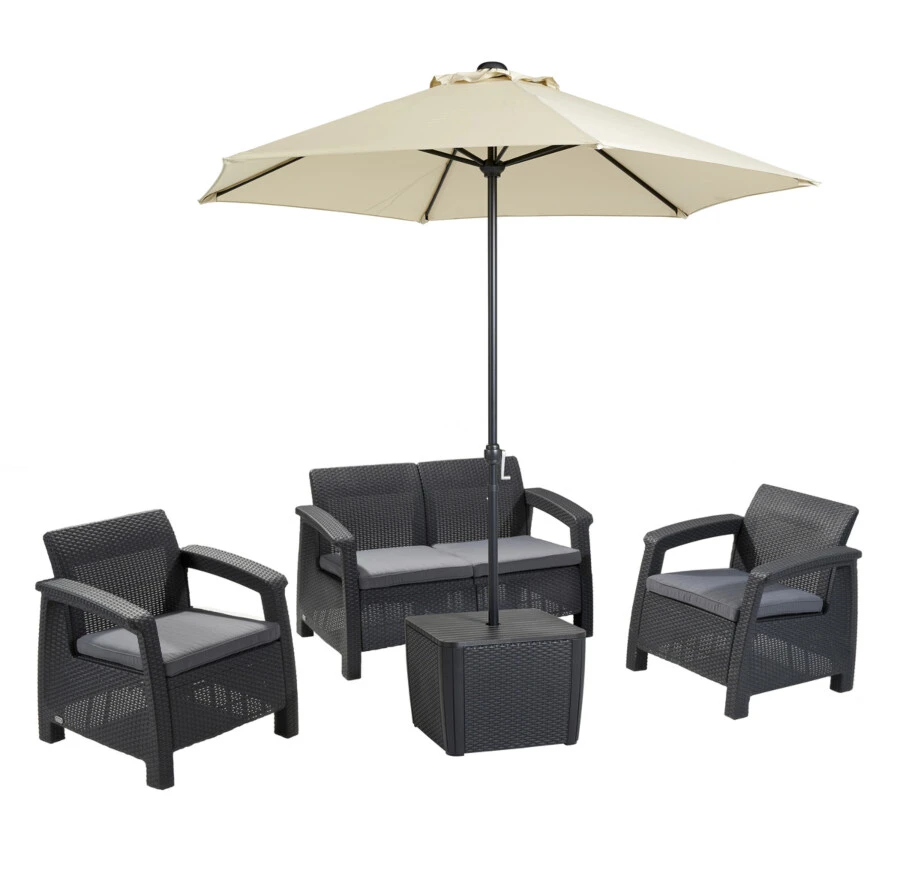מערכת ישיבה פטיו סטורג' אפור כתר Keter Patio Storage