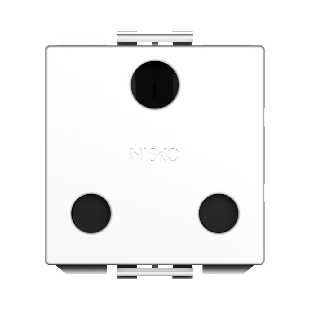 שקע כח בריטי 2 מודול לבן ניסקו סוויץ'