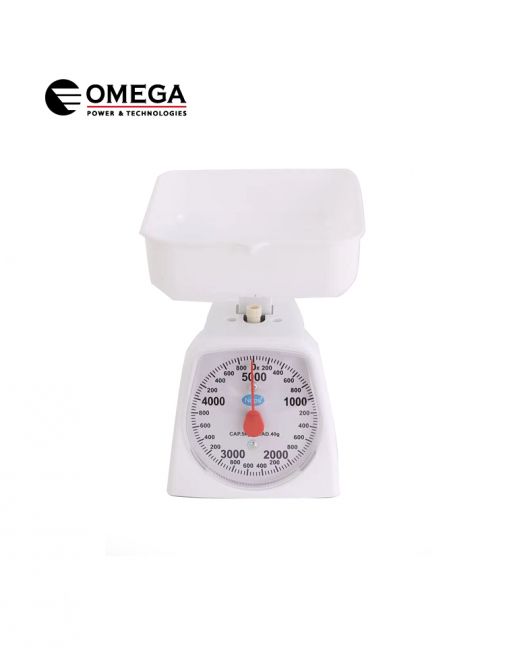 משקל קערה מכני למטבח חוגה לבן קופסא OMEGA