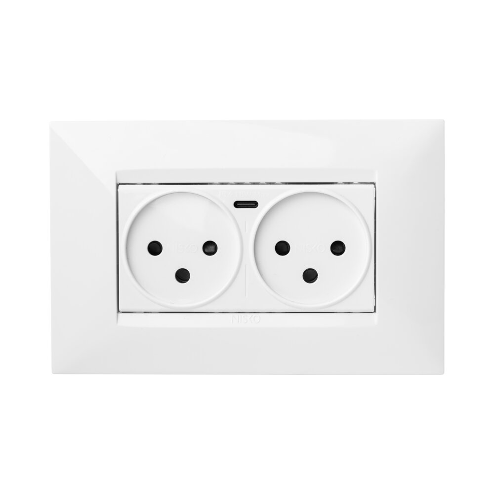 שקע כפול עם מטען USB מהיר אוניברסלי TYPE C PD ניסקו סוויץ' Nisko