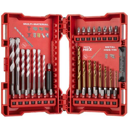סט ביטים ומקדחי מולטי וברזל לאימפקט 39 יח' Milwaukee Shockwave