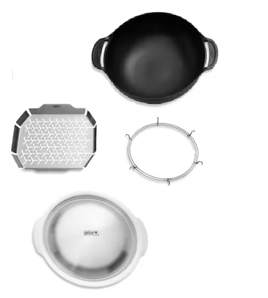 סט 4 חלקים ווק יציקה עם סלסלת אידוי Weber Crafted