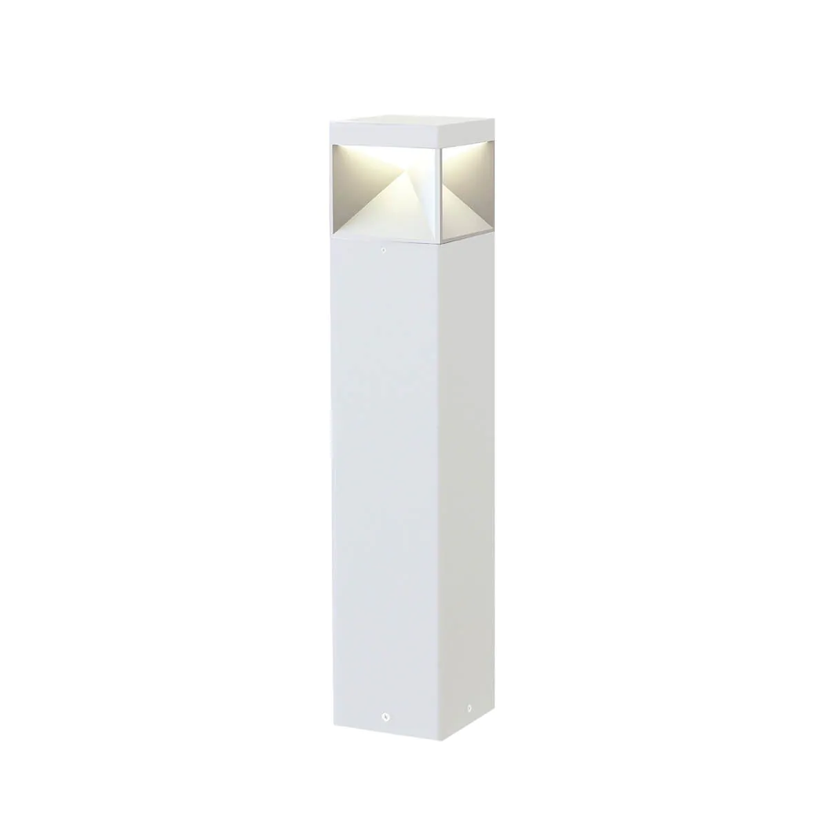 עמוד תאורה מרובע לבן גובה 60 ס