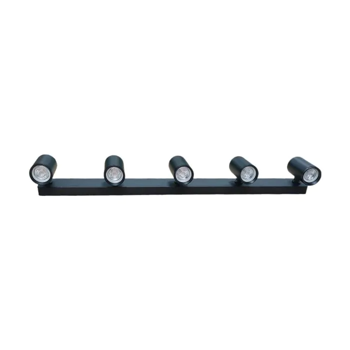 גוף תאורה פס צמוד תקרה חמישייה מתכוונן שחור RADIUS