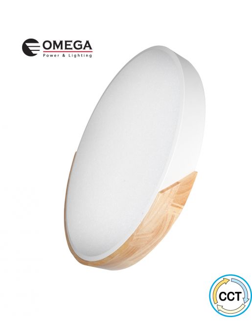 צמוד VEGAS קוטר 600 72W לבן/עץ OMEGA CCT