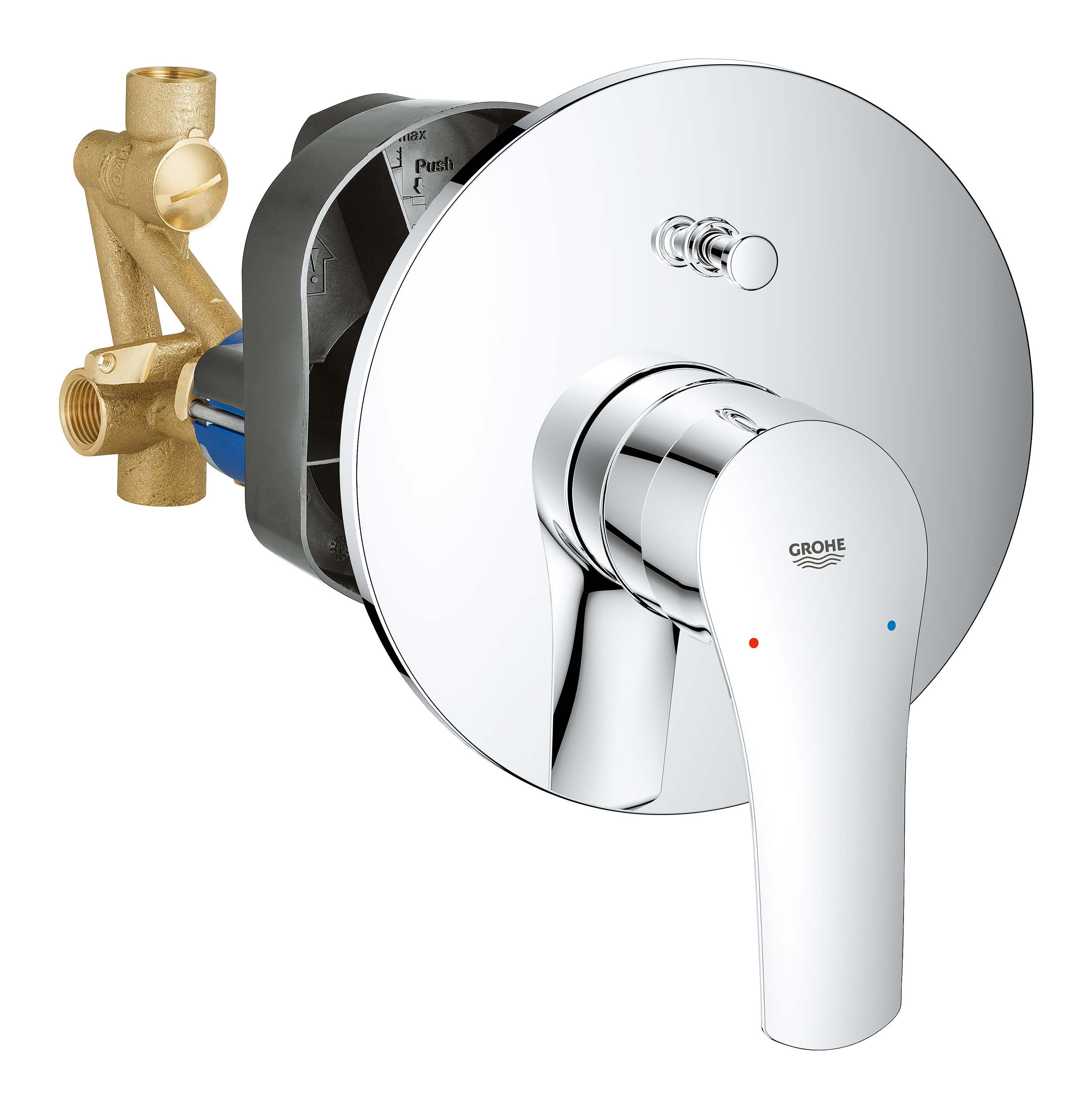 אינטרפוץ 4 דרך עגול Eurosmart כרום גרואה Grohe