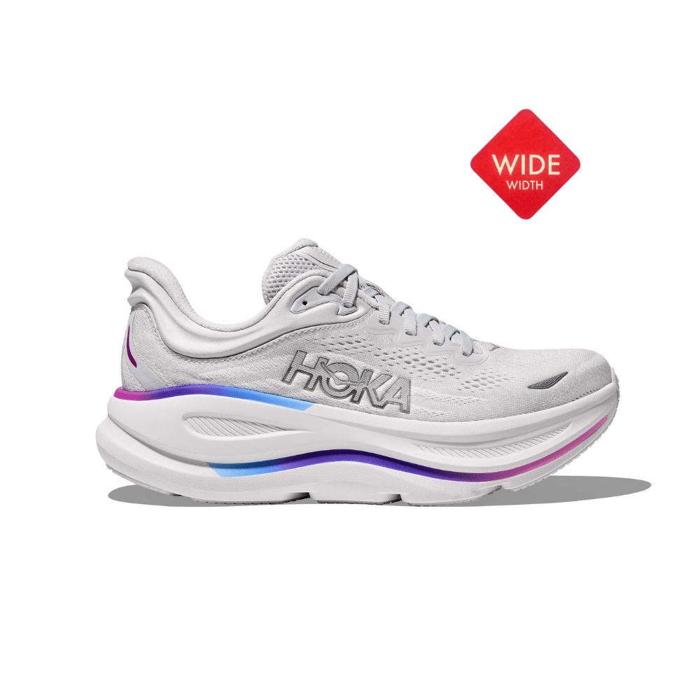 HOKA BONDI 9 WIDE - נעלי ספורט לנשים בונדי 9 רחבות בצבע אפור קוסמי/לבן