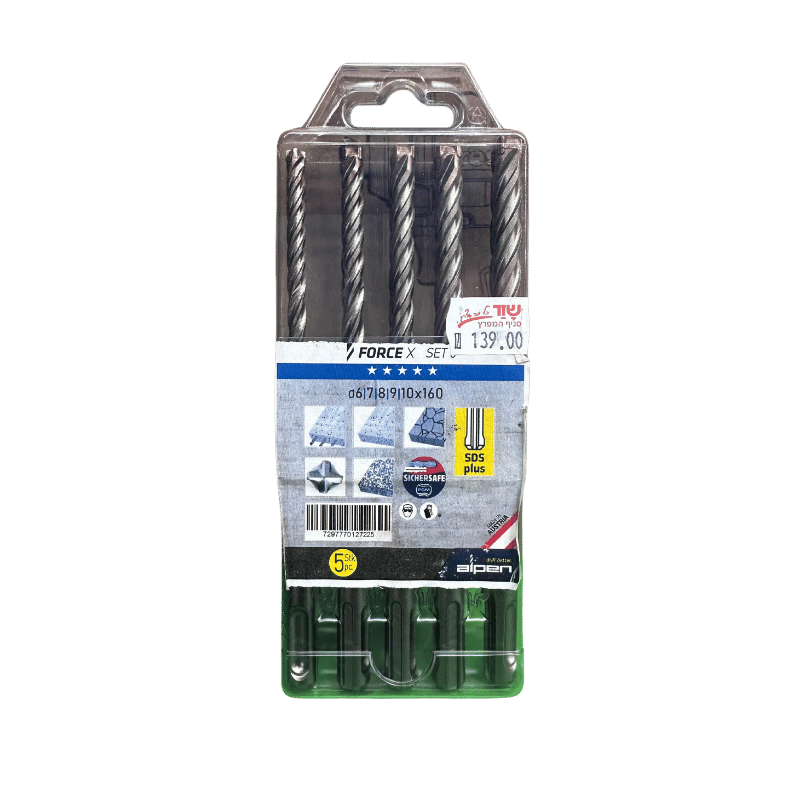 סט מקדחי צלב ALPEN SDS+ 6.0-10.0-100/160