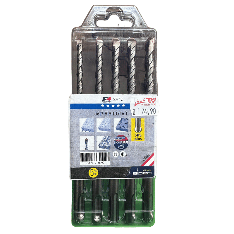 סט מקדחי ALPEN SDS+ 6.0-10.0-100/160