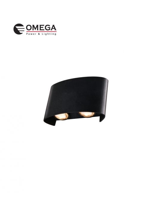 צ.קיר אפ/דאון IP65 PARIS 4X1.5W שחור OMEGA 3000K
