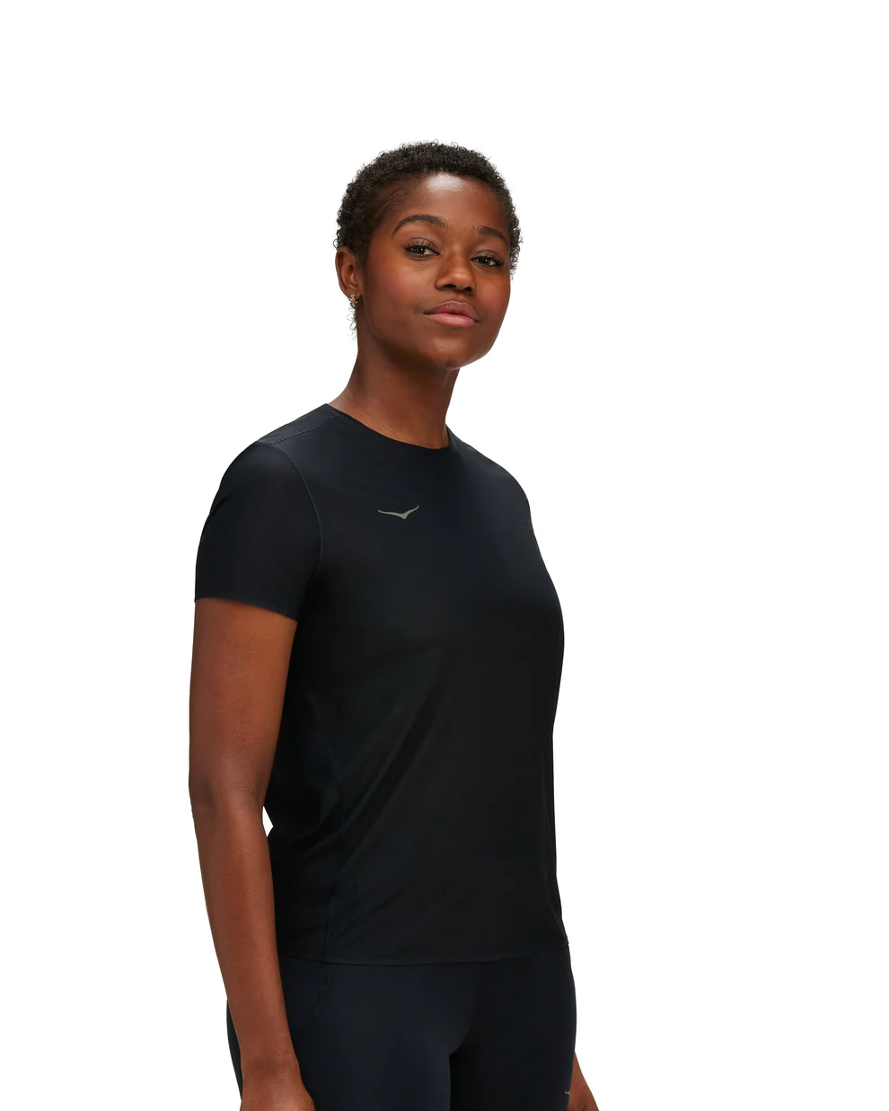 חולצת ריצה אירולייט נשים שחור הוקה Hoka Airolite Run Short Sleeve